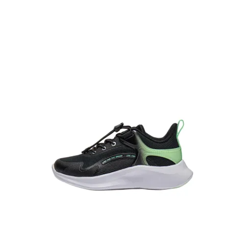 LINING YOUNG Противоскользящий устойчивый к истиранию низкий топ детская беговая обувь черный для детей 3-7 лет