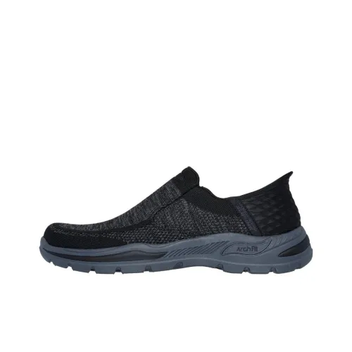 Skechers Arch Fit Motley Дышащий Низкий Топ Повседневная Обувь Мужская Черная