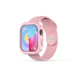 Розовый защитный чехол + розовая силиконовая полоска для часов