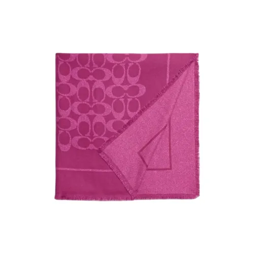 COACH Шарфы из овечьей шерсти вязаные Женские Темно-фуксия