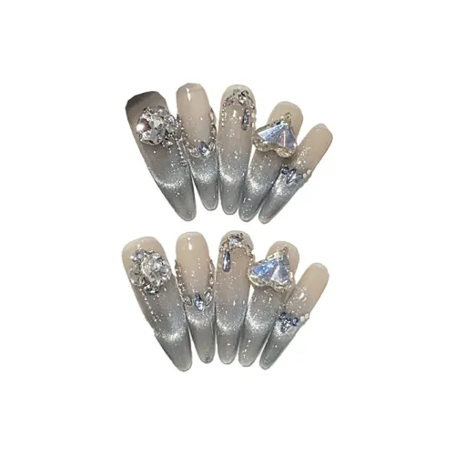 XIBI Crooked Сердце Drill Улыбка В Тумане False Nail Трапеция Заостренная Coquette Кошачий глаз 15мм