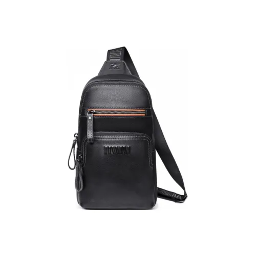 SEPTWOLVES Сумка через плечо из коровьей кожи стандартная мужская черная