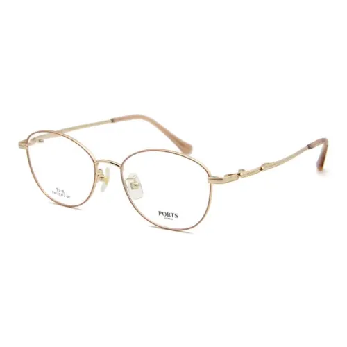 PORTS Титан Овал Оправы для очков Женские Кофейное золото