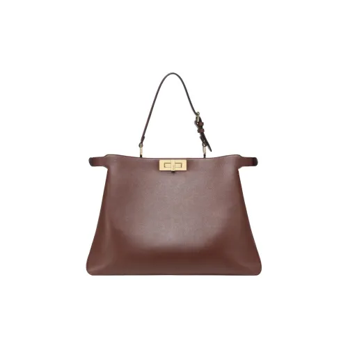 FENDI Peekaboo Сумка из телячьей кожи сумка через плечо большая женская темно-коричневая