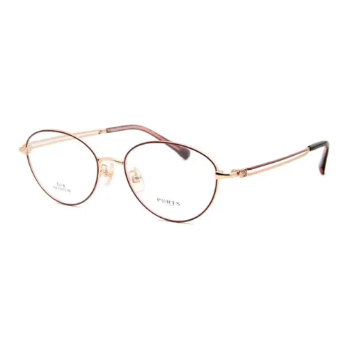 PORTS Титан Овал Оправы для очков Женские Красно-золотой