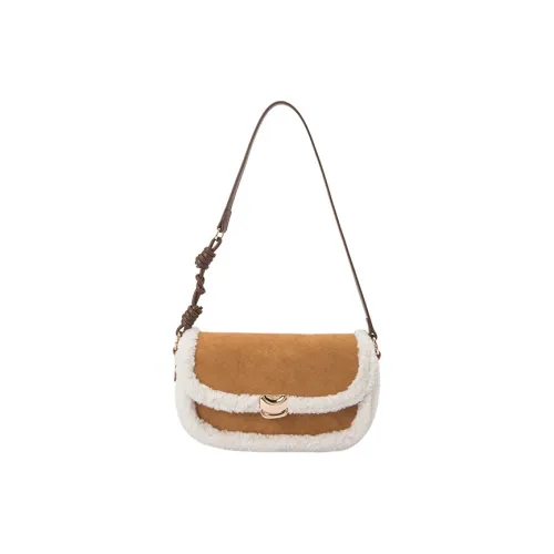 SEM R Ткань Синтетическая кожа Сумка через плечо Женская Карамельный коричневый