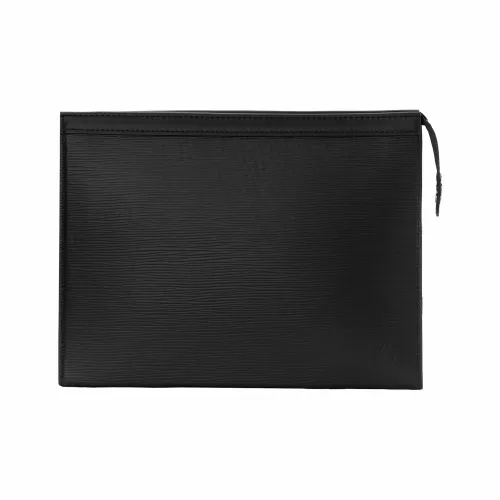 LOUIS VUITTON Pochette Voyage Epi GRAIN LEATHER Коровья кожа Комбинированный Туалетная сумка Клатч Мужской Черный