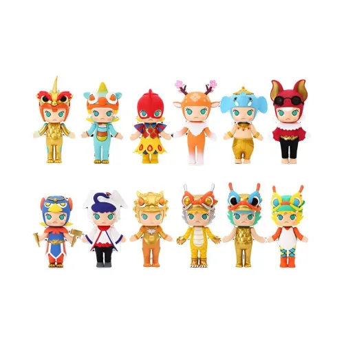 POP MART Molly Imperial Благоприятный Зверь Коллекция Слепые Коробки Один Mystery Коробка Целая Коробка 12 шт