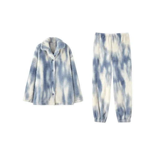 REDU Pajama Комплект Женский Рендеринг Градиент Синий