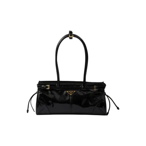 PRADA Bonnie Лакированная кожа коровья кожа сумка через плечо средний размер женский черный