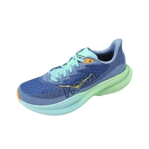 HOKA ONE ONE MACH 6 Противоскользящий Устойчивый к истиранию Низкий Топ Повседневные Беговые кроссовки Мужские Синий Зеленый