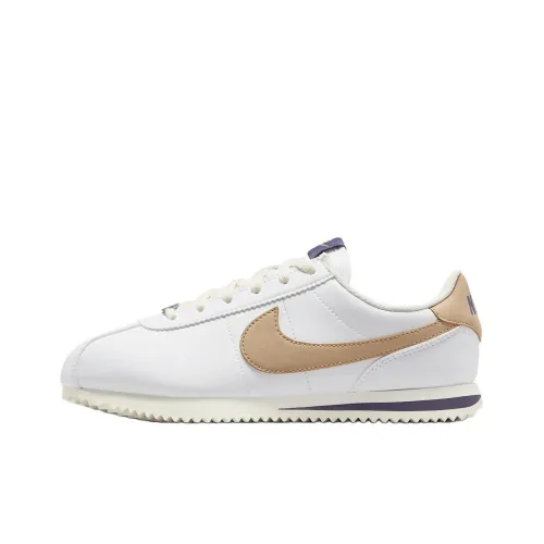 Nike Cortez Детская Повседневная Обувь Низкий Топ Белый/Темный Виноградный/Светлый Айвори/Конопля Унисекс