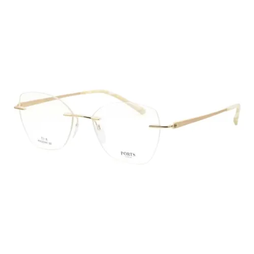 PORTS Титан Овал Оправы для очков Женские Элегантный Золотой