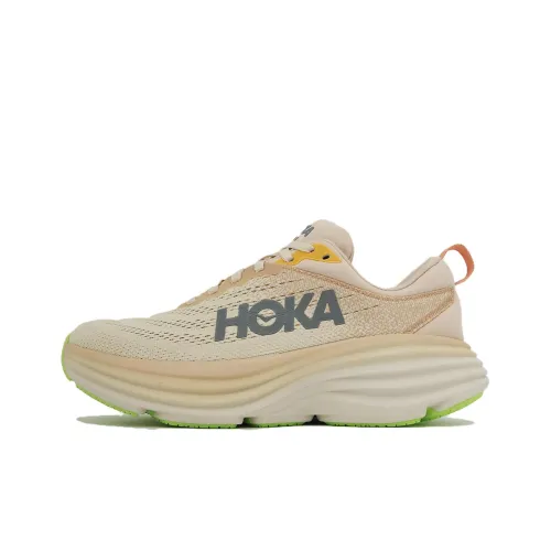 HOKA ONE ONE Bondi 8 Беговые кроссовки Низкий топ Кремовый/Ванильный белый Женские