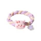 Милый поросенок резинка для волос [фиолетовый]