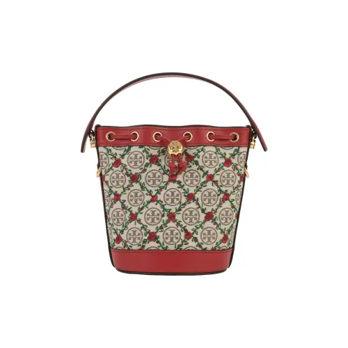 TORY BURCH T Monogram Вышивка Холст Ведро Сумка Через плечо Сумка Мини Женская