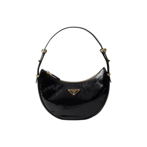 PRADA Arque Лакированная кожа Сумка через плечо Унисекс Черный