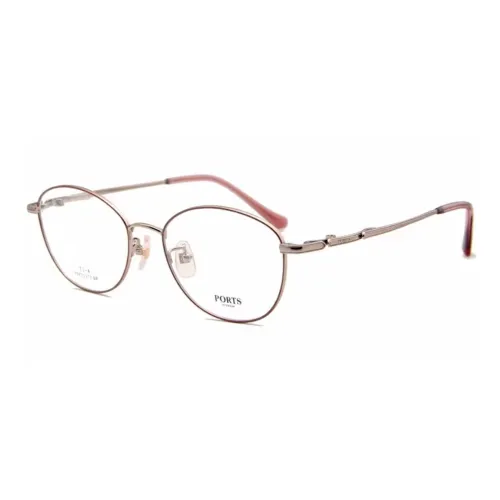 PORTS Титан Овал Оправы для очков Женские Розовый кофе
