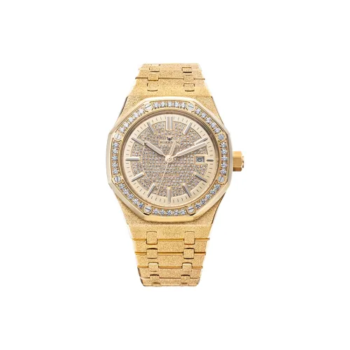 ROERDUM AP Полностью украшенный стразами механический механизм стальной ремешок мужские часы золотой циферблат