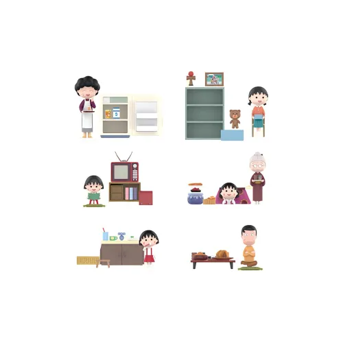 TOP TOY Вишня Maruko Family Party Collection Слепые коробки Один Mystery Коробка Целая коробка 6 шт