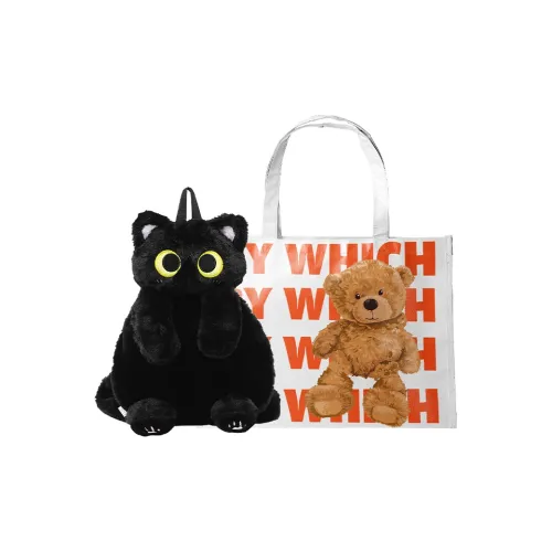 Bywhich Плюшевый Рюкзак Стандартный Женский Черный Белый