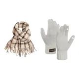 Белый шарф + белые перчатки