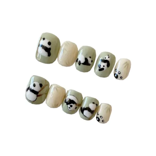 XIBI Мультяшный Панда False Nail Овал Короткий LADDER Милый 15мм