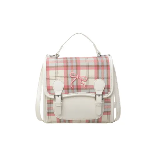 NOMK ПУ (полиуретан) Рюкзак Сумка Сумка через плечо Сумка через плечо Женская Экрю Розовая