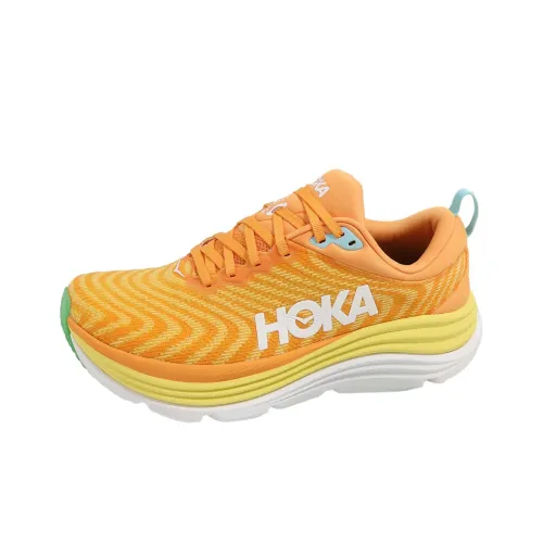 HOKA ONE ONE Gaviota 5 Противоскользящий Устойчивый к истиранию Низкий Топ Повседневные Беговые кроссовки Мужские Желтые