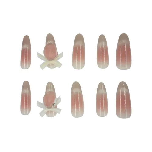MAXFINE Icy Clear False Nail Almond Long Pink 10 шт пара 30MM