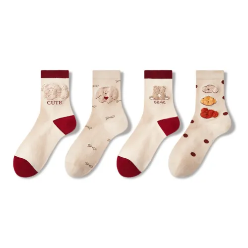 JIAZINI Носки Crew Женские упаковка из 4 пар