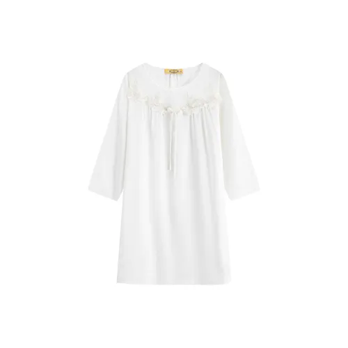 MB ZB100194 Белый [100% тутовый шелк] Женские ночные сорочки