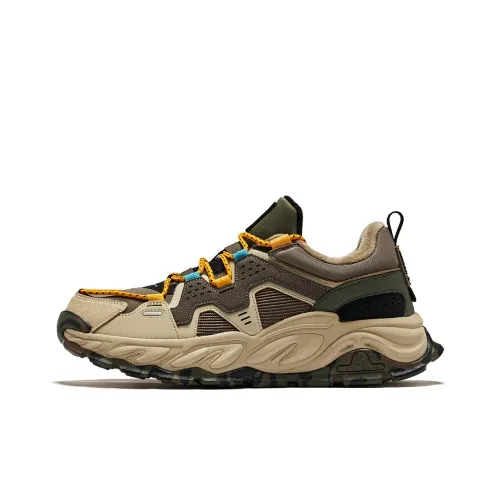 Erke Slip-resistant Abrasion-resistant Thermal Low-Top Casual Running Shoes Men's Brown Brown