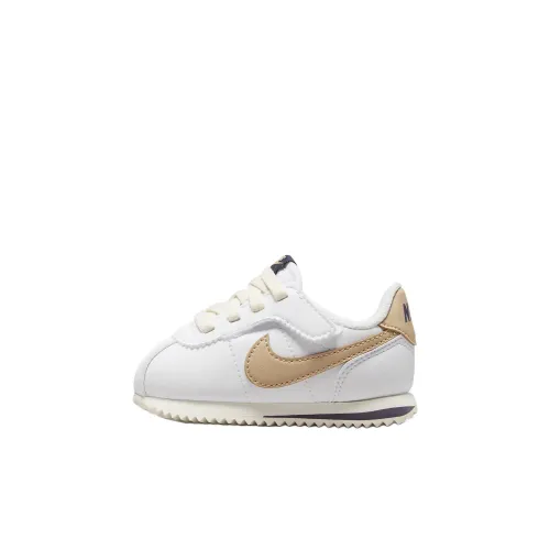 nike Cortez EasyOn Slip Resistant Abrasion Resistant Низкий Топ Обувь для малышей Белый золотой Infant And Toddler