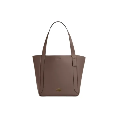 COACH Коровья кожа Тоут Сумка Сумка для покупок Сумка Большая Женская Темно-умбровая