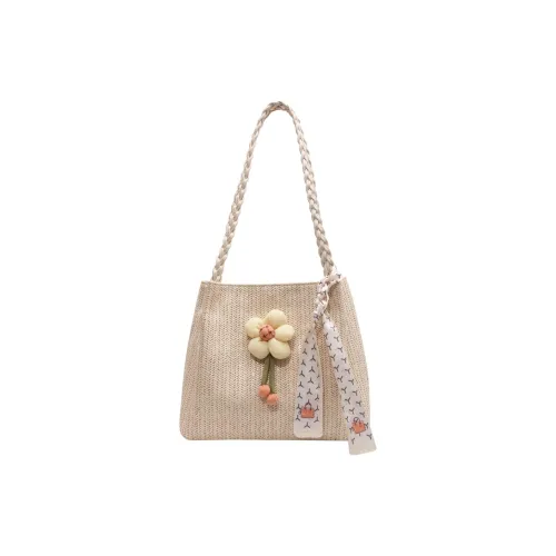 morellybear Вязаная ткань Сумка через плечо Стандартная Женская Экрю Зеленый Хаки