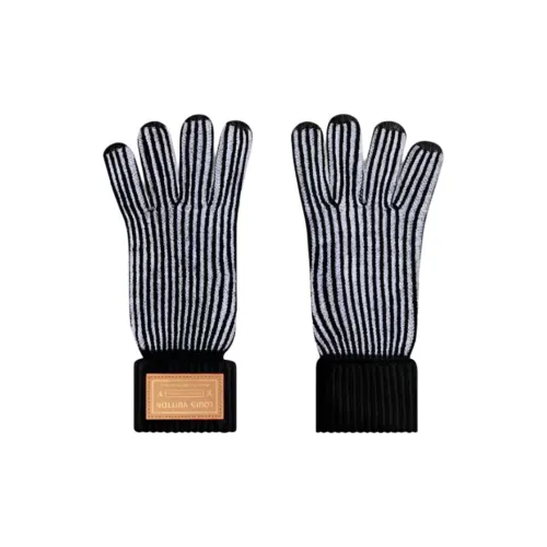 LOUIS VUITTON Кашемир Вязаные Перчатки Женские Черные