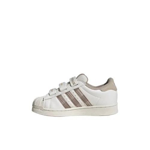 Adidas Originals SUPERSTAR Slip-resistant Abrasion-resistant Low Top Детские Скейтбординг Белый хаки