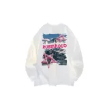 Бело-розовый, с длинным рукавом