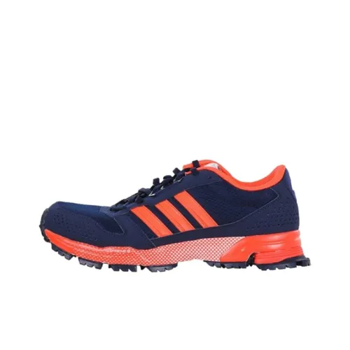 Adidas Marathon 10 Противоскользящие устойчивые к истиранию низкие беговые кроссовки для мужчин оранжевые и синие