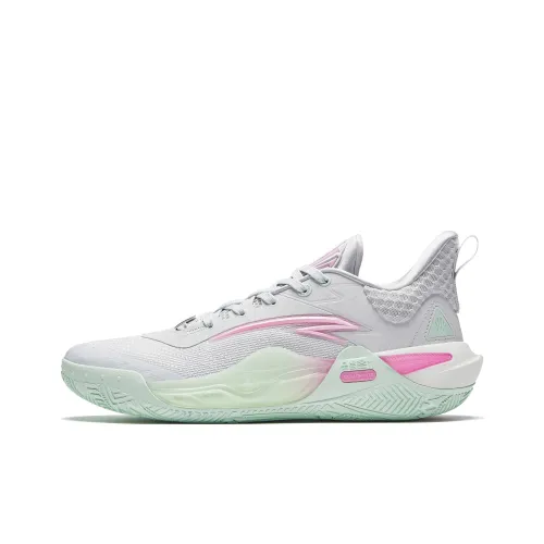 ANTA KAI 1 SPEED Slip-resistant Abrasion-resistant Low-top Basketball Shoes Men's Gray Green Pink