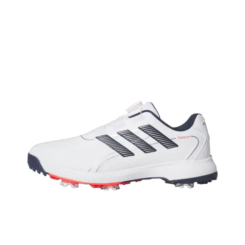 Adidas Traxion Slip-resistant Abrasion-resistant Низкий топ Обувь для гольфа Мужская Белая