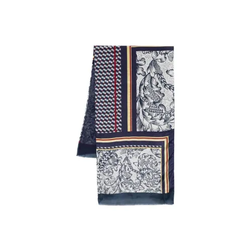 MaxMara Шелковые Шарфы Женские Синий