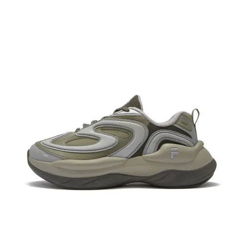 FILA FUSION Buzzard Метеорит Низкий Топ Casual Мужской Серый Зеленый