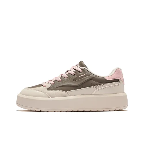 Erke Энергичный вид 1,0 Противоскользящие Устойчивые к истиранию Низкий Топ Скейтборд Кроссовки Женские Каменный Серый Яичный Ног