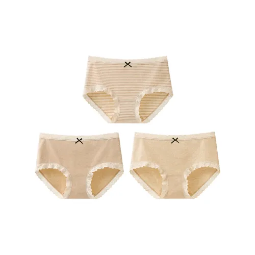 DV Молочно-чайный+Мокко+Полосы Женские Трусики-бикини