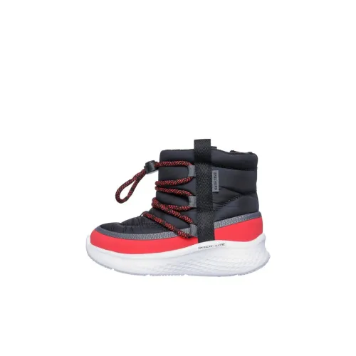 Skechers Kids Противоскользящие Теплоизоляционные Высокие Кеды Обувь для малышей Черные Красные Для младенцев и малышей
