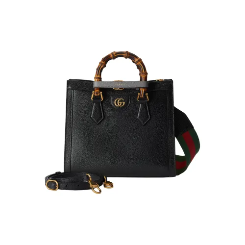 GUCCI Diana Кожа Тоут Сумка Сумка для покупок Сумка через плечо Сумка Маленькая Женская Черная