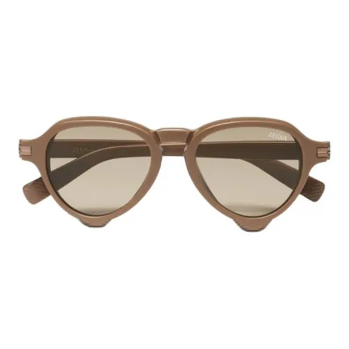 Zegna Ацетат OVAL SUNGLASSES Унисекс Light Коричневый