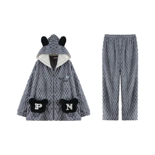 Qiao Ni Tong Пижамный комплект Мужской Серый